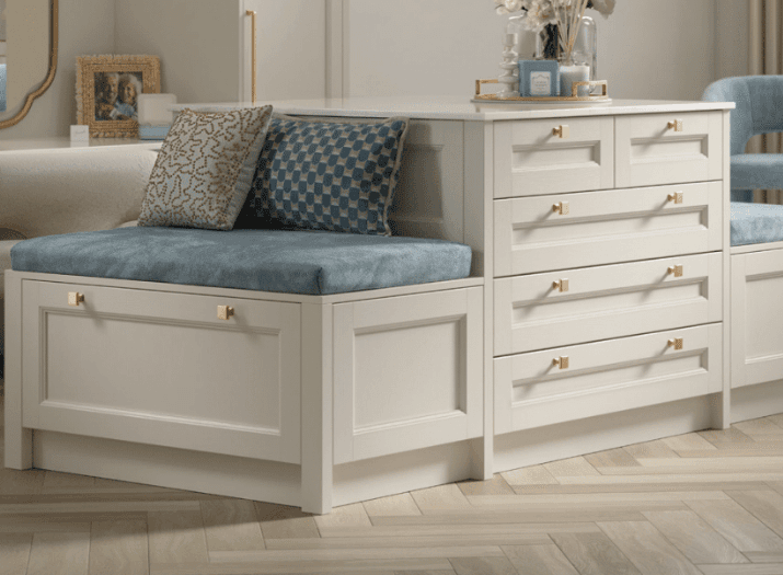 Custom bedroom furniture with window seat